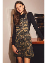Load image into Gallery viewer, Button-Front Camo Overall Dress