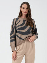 Load image into Gallery viewer, Zebra Print Long Sleeve Knit Sweater