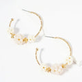 Beaded Ball Clusters 35mm Open Hoop Earrings