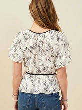 Load image into Gallery viewer, Womens Double Bow Detail Textured Floral Top
