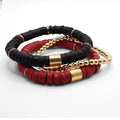 Maroon and Black Game Day Bracelet Stack
