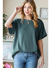Load image into Gallery viewer, HUNTER GREEN RIBBED TOP
