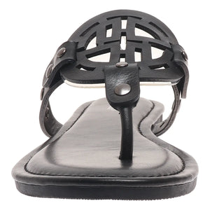 Pierre Dumas Storm MEDALLION SANDAL IN BLACK