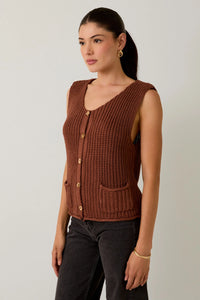 COCO RELAXED BUTTON DOWN SWEATER VEST