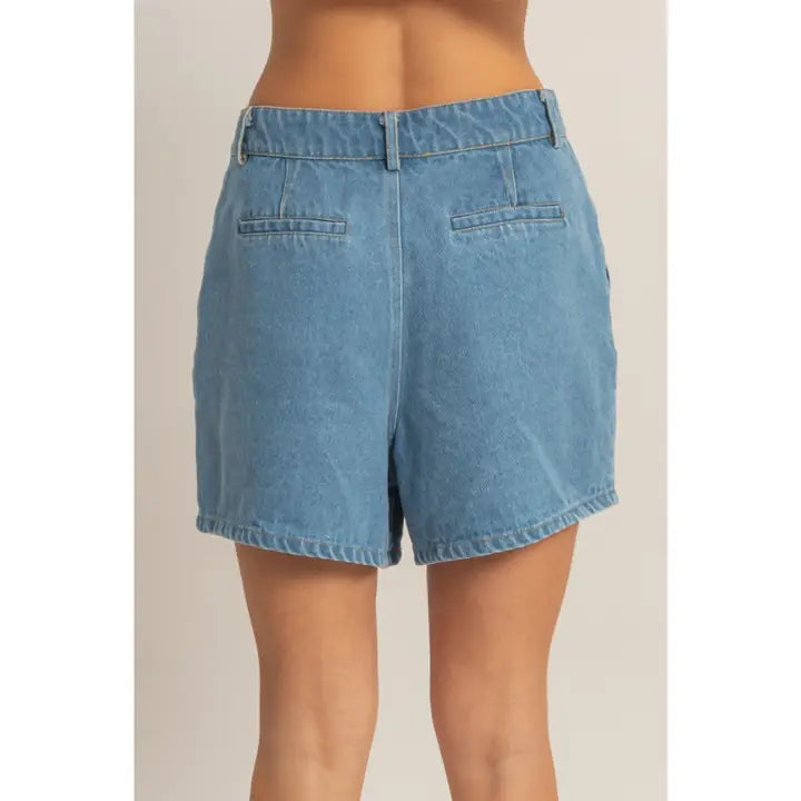 Enzyme Wash Denim Shorts