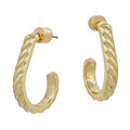 Water Resistant Wave Textured 1" Teardrop Earring
