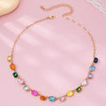 Multicolor Gemstone Paperclip Chain Necklace
