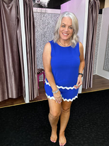 Rick rack sleeveless shorts set
