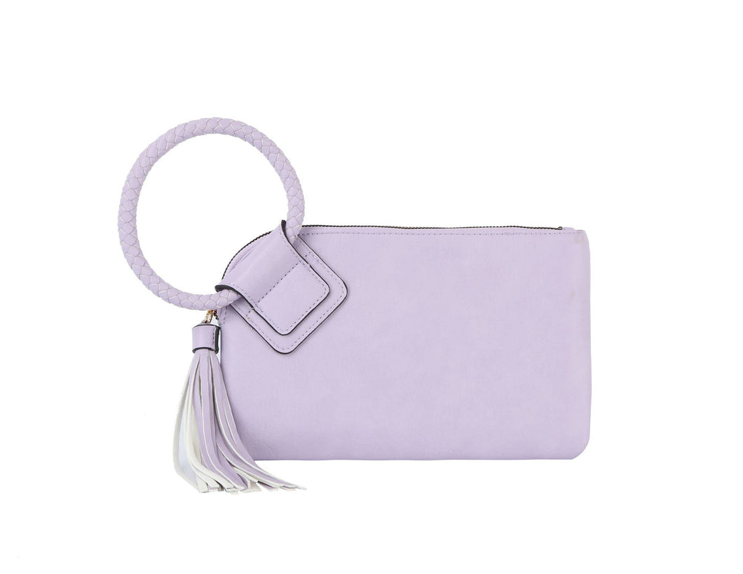 Soft Vegan Leather Wristlet/Clutch in Lavender