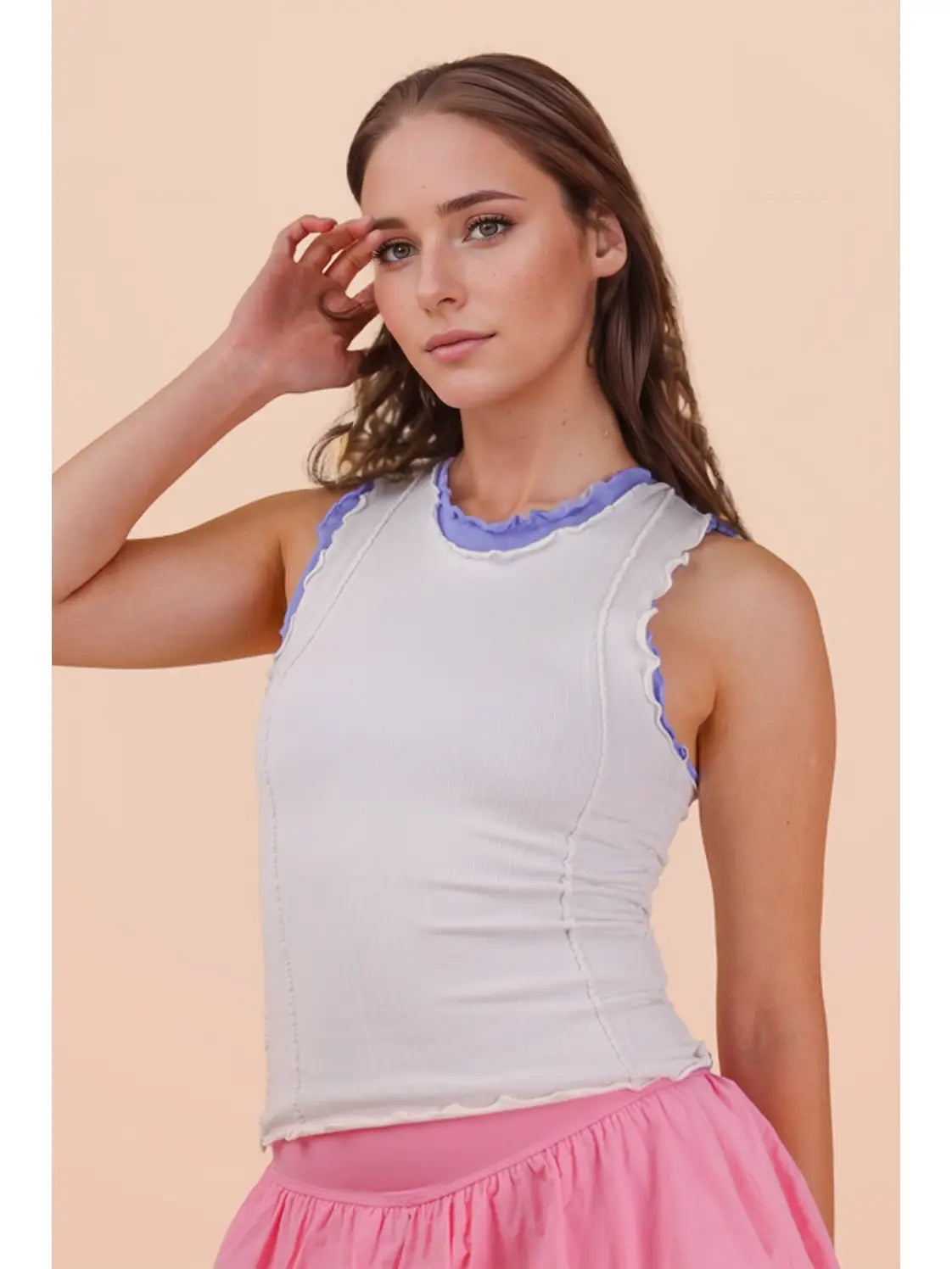 Lettuce Hem Casual Fitted Knit Top