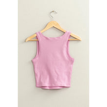 Load image into Gallery viewer, SQUARE NECK CROP TANK IN PINK
