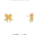 Gold Metal 1" Bow Stud Earring