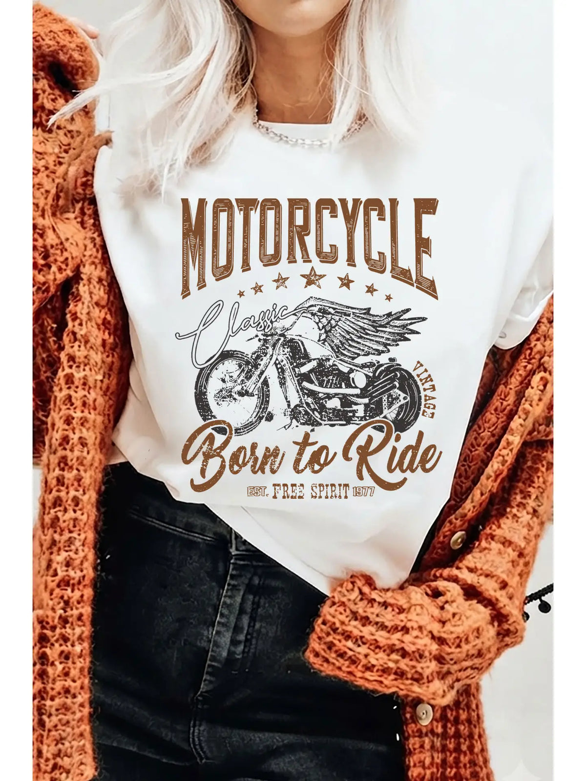 Born To Ride Motorcycle Graphic Tshirt