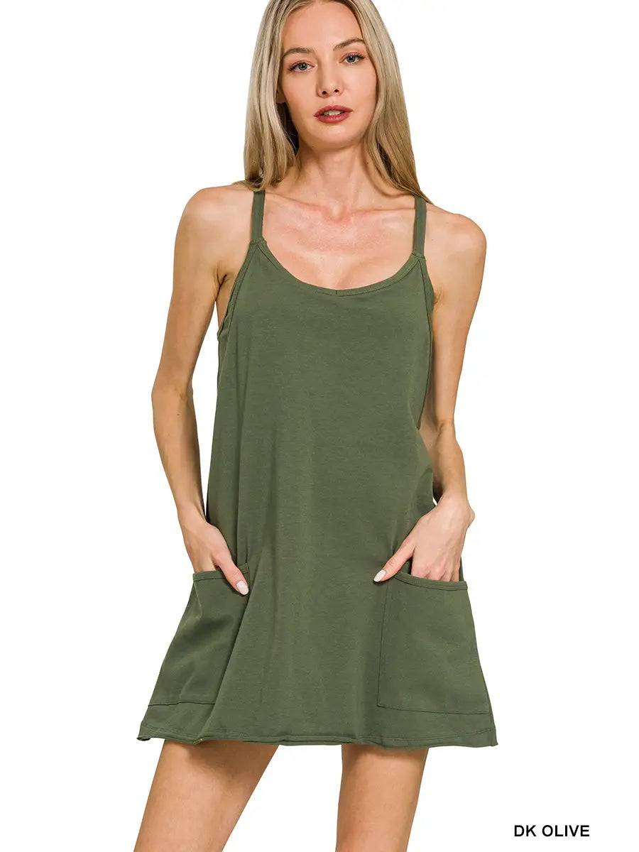 OLIVE ROMPER DRESS