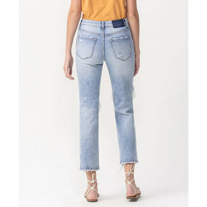 High Rise Crop Straight Jeans