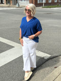 Royal Blue Simply and Plain Top