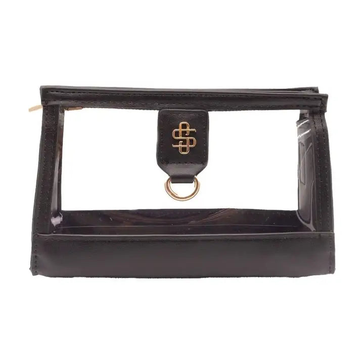 PU Leather and Clear Clutch Bag