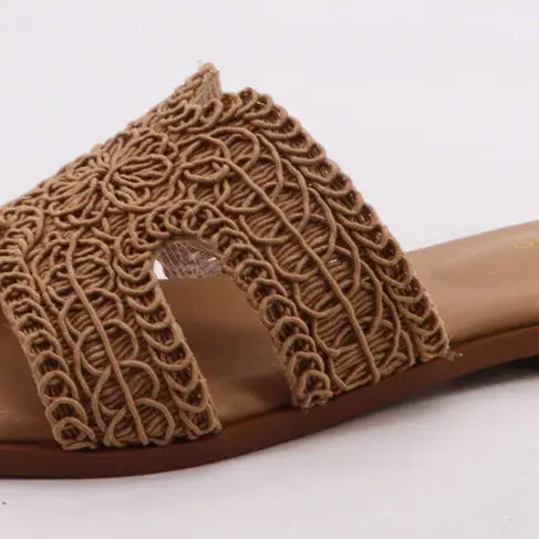 Women's Woven Crochet Slide Sandals