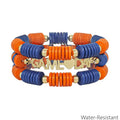 Orange and Navy Gameday Set of 3 Stretch Bracelets