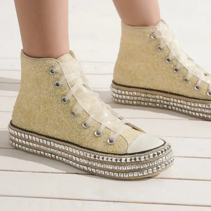 CLEARANCE Glitter Hi Top Sneakers