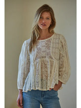 Load image into Gallery viewer, 3/4 Sleeve Open Back Lace Top
