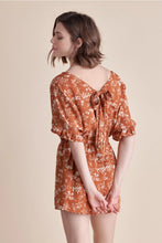 Load image into Gallery viewer, COGNAC Flutter Sleeves with Tie-Back Romper
