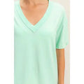 MINT Washed V-Neck Oversized Tee