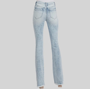 Petra petite distressed flare jeans