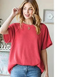 Raspberry Solid Urban Ribbed Top