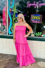 Load image into Gallery viewer, Boho vibes maxi dress IN HOT PINK
