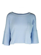 Load image into Gallery viewer, SIMPLY SOUTHERN RAW HEM RIBBED TOP IN ICE BLUE
