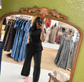 Black Short-Sleeved Ruched Two-Piece Set