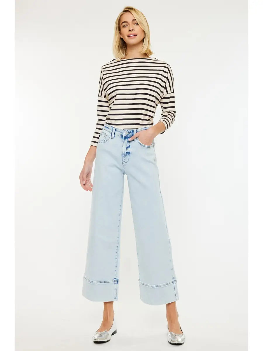 KANCAN High Rise Cropped Wide Leg