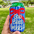 Regular Can God Bless America Bow Patriotic Koozie
