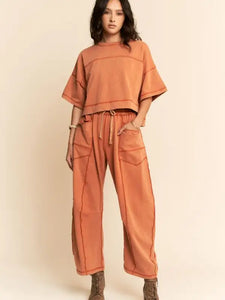 Mineral Washed Exposed Barrel Pants Set