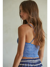 Load image into Gallery viewer, STRAPPY BACK Modal Nylon Spandex Seamless Jacquard Tank IN CHAMBRAY
