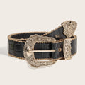 Black Retro Style Wide Waist Belt