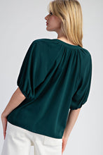 Load image into Gallery viewer, Solid Half Sleeve Button Down Blouse Top
