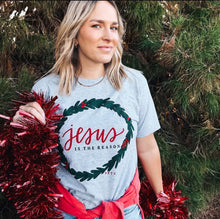 Load image into Gallery viewer, Jesus is the Reason Grey Tee
