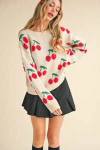 CHERRY KNIT SWEATER