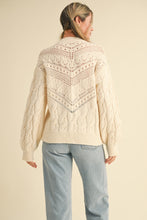 Load image into Gallery viewer, LACE TRIM MID WEIGHT  SWEATER
