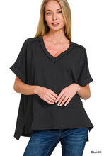 Load image into Gallery viewer, RIBBED V NECK HI LOW TOP
