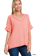 Load image into Gallery viewer, RIBBED V NECK HI LOW TOP
