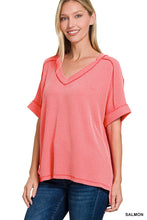 Load image into Gallery viewer, RIBBED V NECK HI LOW TOP
