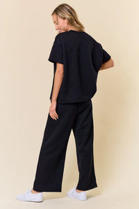 TEXTURED PANT  Set in Black