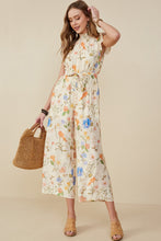 Load image into Gallery viewer, Womens Floral Smock Neck Sleeveless Jumpsuit
