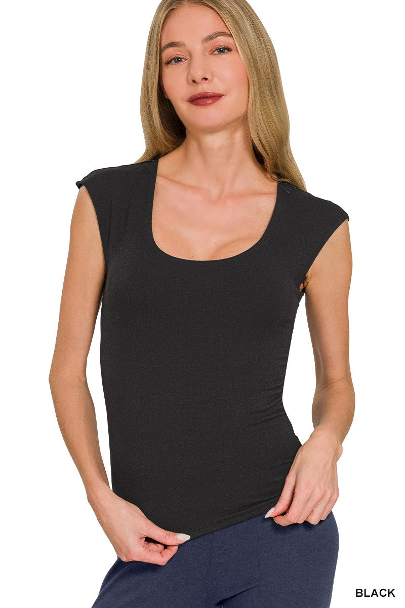 Black Double Layered Sleeveless Top