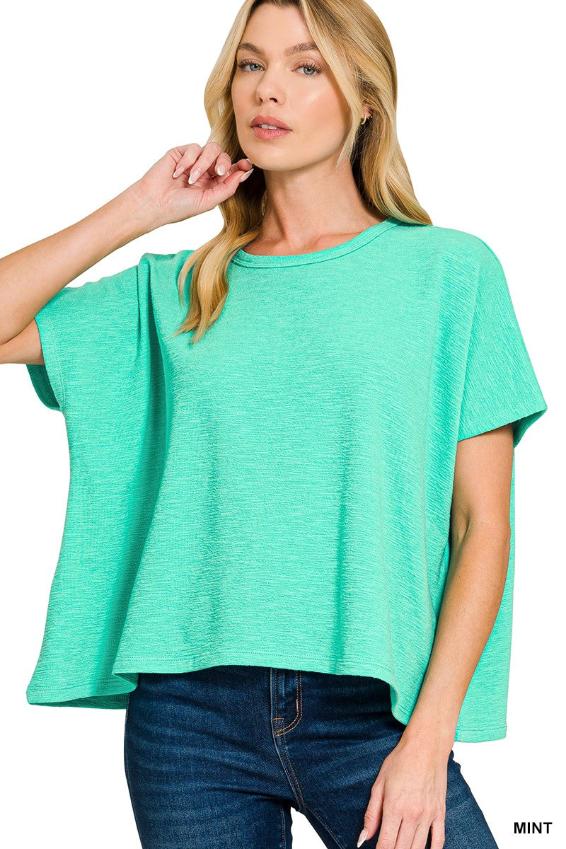 Mint Cotton Slub Oversize Tee Cotton Slub Oversize Tee