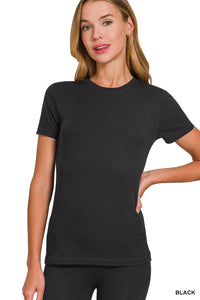 Basic Crew Neck Short Sleeve Tee IN BLACK