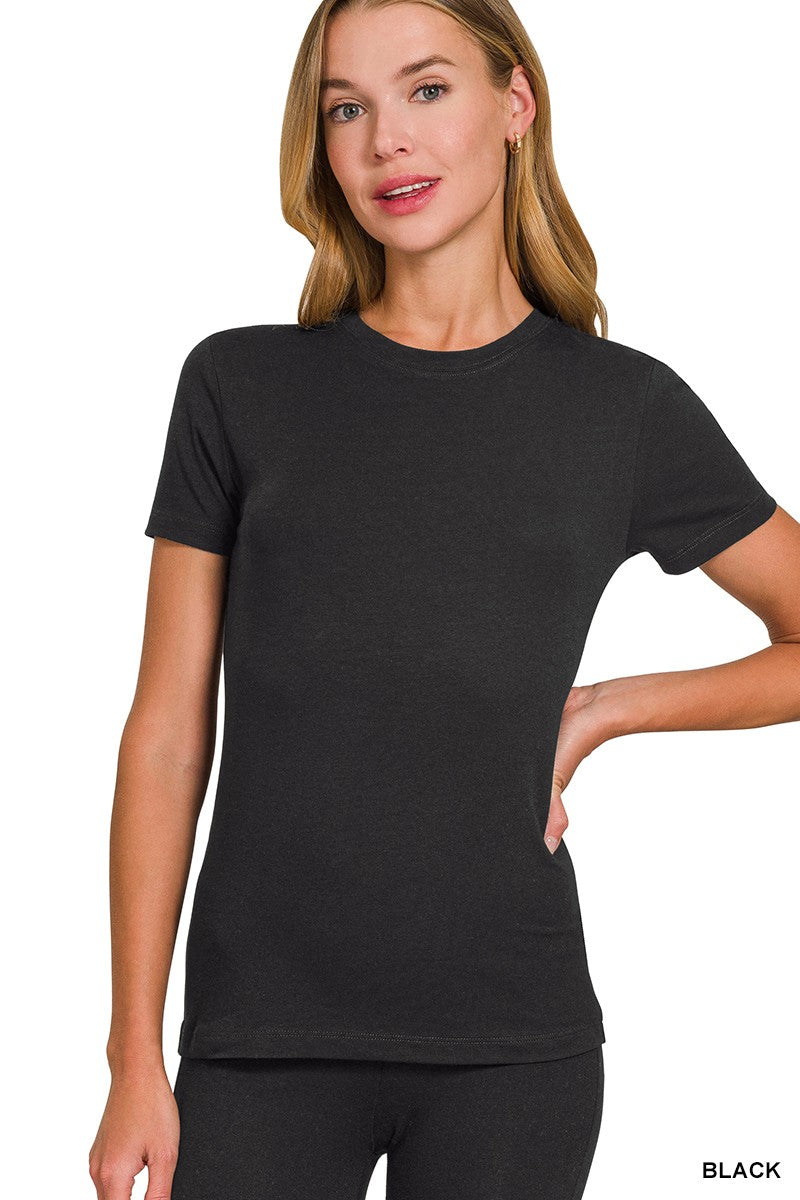Basic Crew Neck Short Sleeve Tee IN BLACK